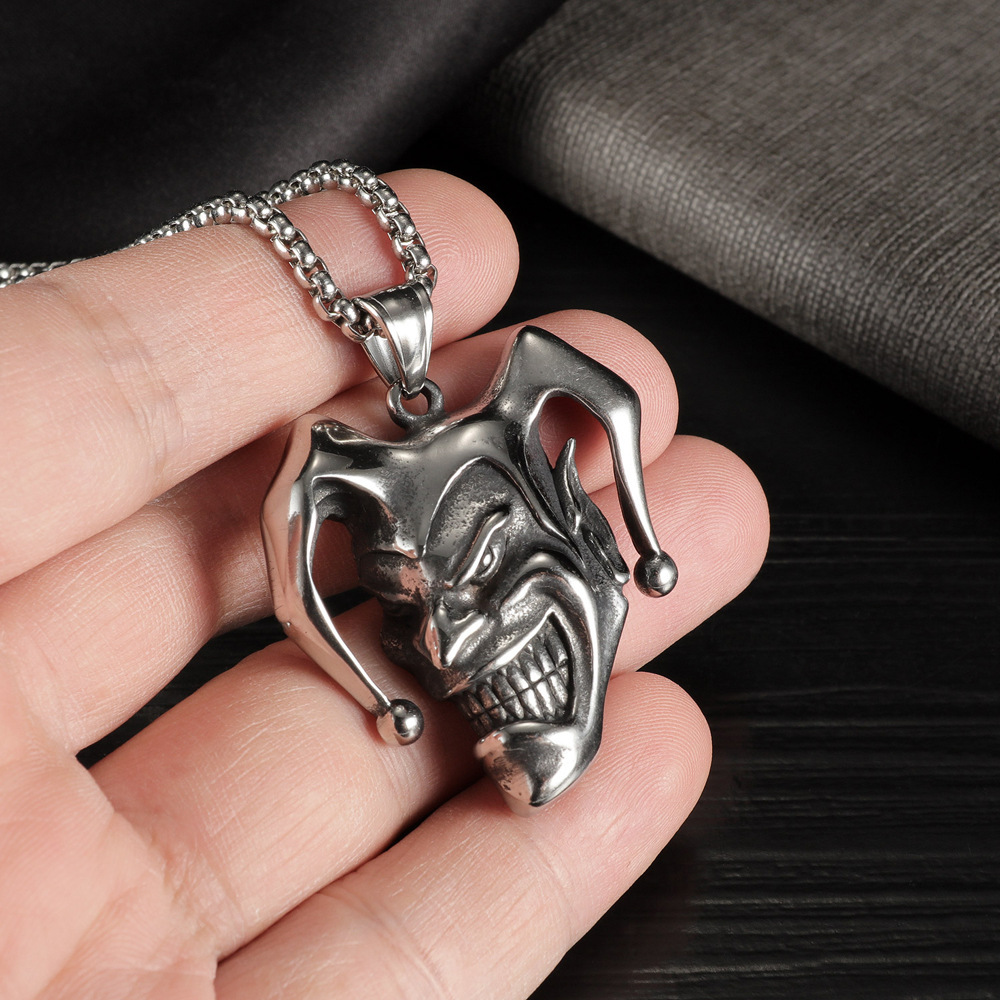 Silver Color Joker Pendant Nec - Men Accessories Neck Chain ulasan dan harga