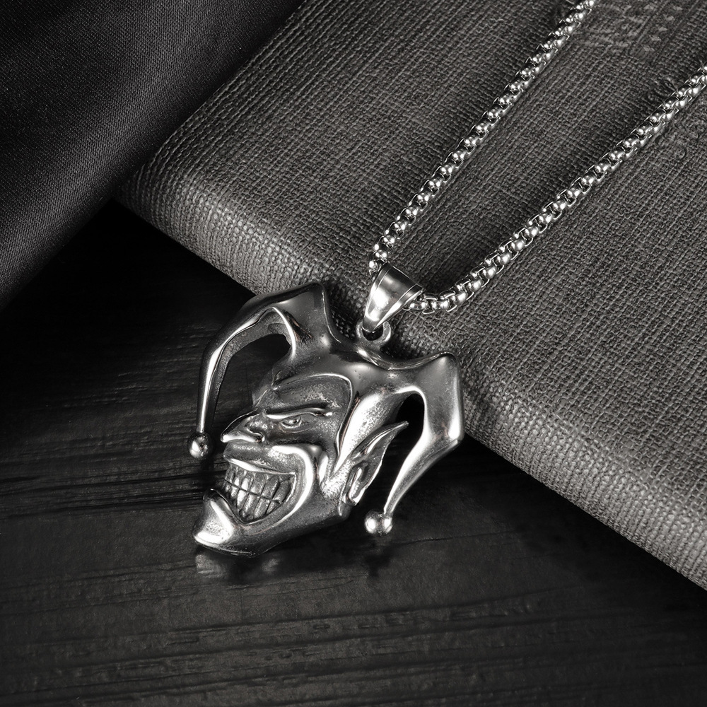 Silver Color Joker Pendant Nec - Men Accessories Neck Chain ulasan dan harga