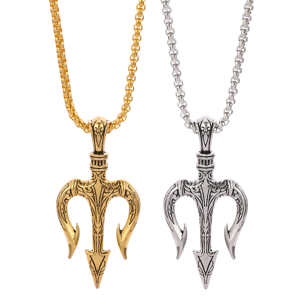 Punk Vintage Neptune Trident P - Men Accessories Neck Chain ulasan dan harga