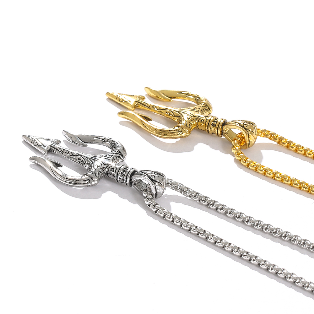 Punk Vintage Neptune Trident P - Men Accessories Neck Chain ulasan dan harga