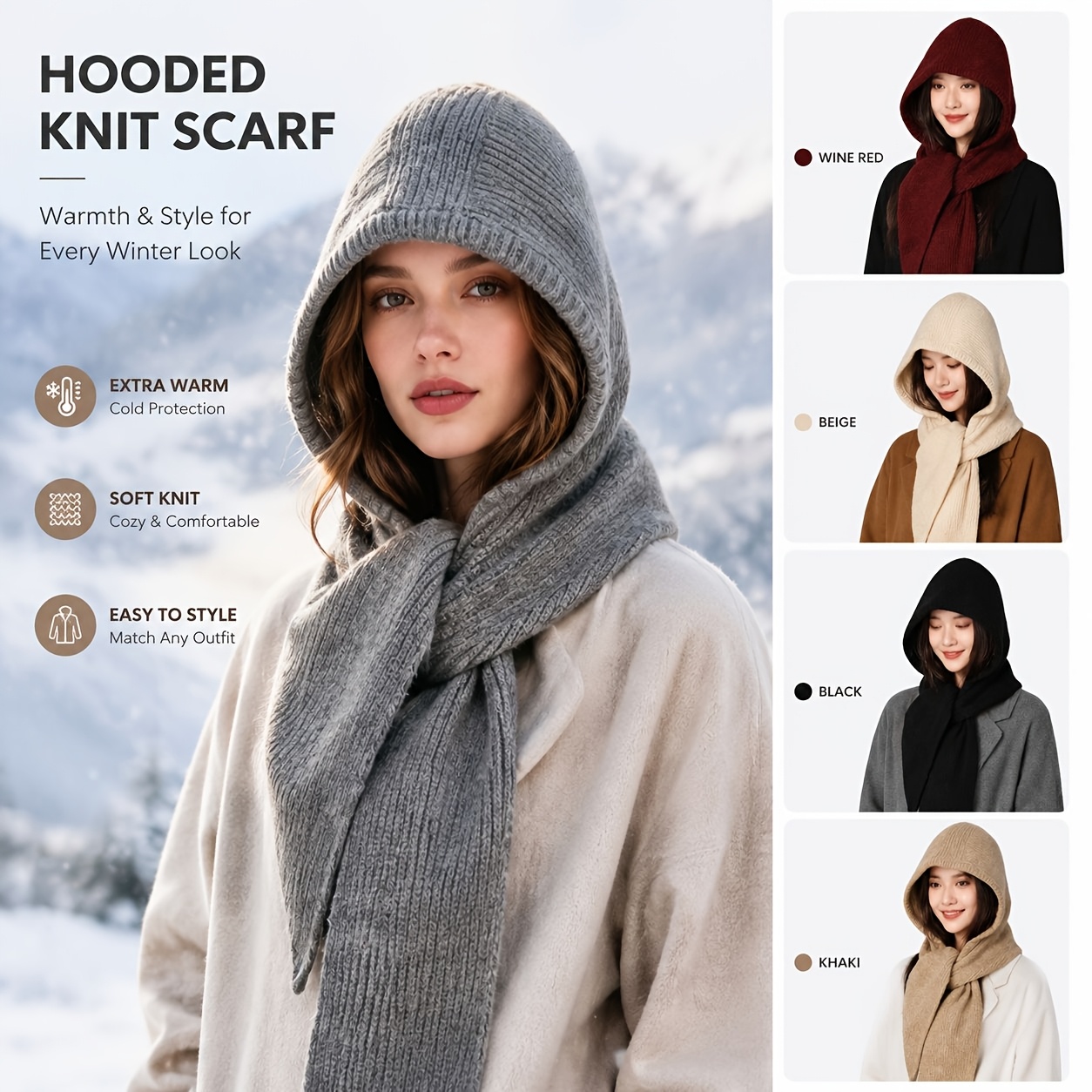 Women Men Hooded Scarf All-in- - Men Accessories All ulasan dan harga