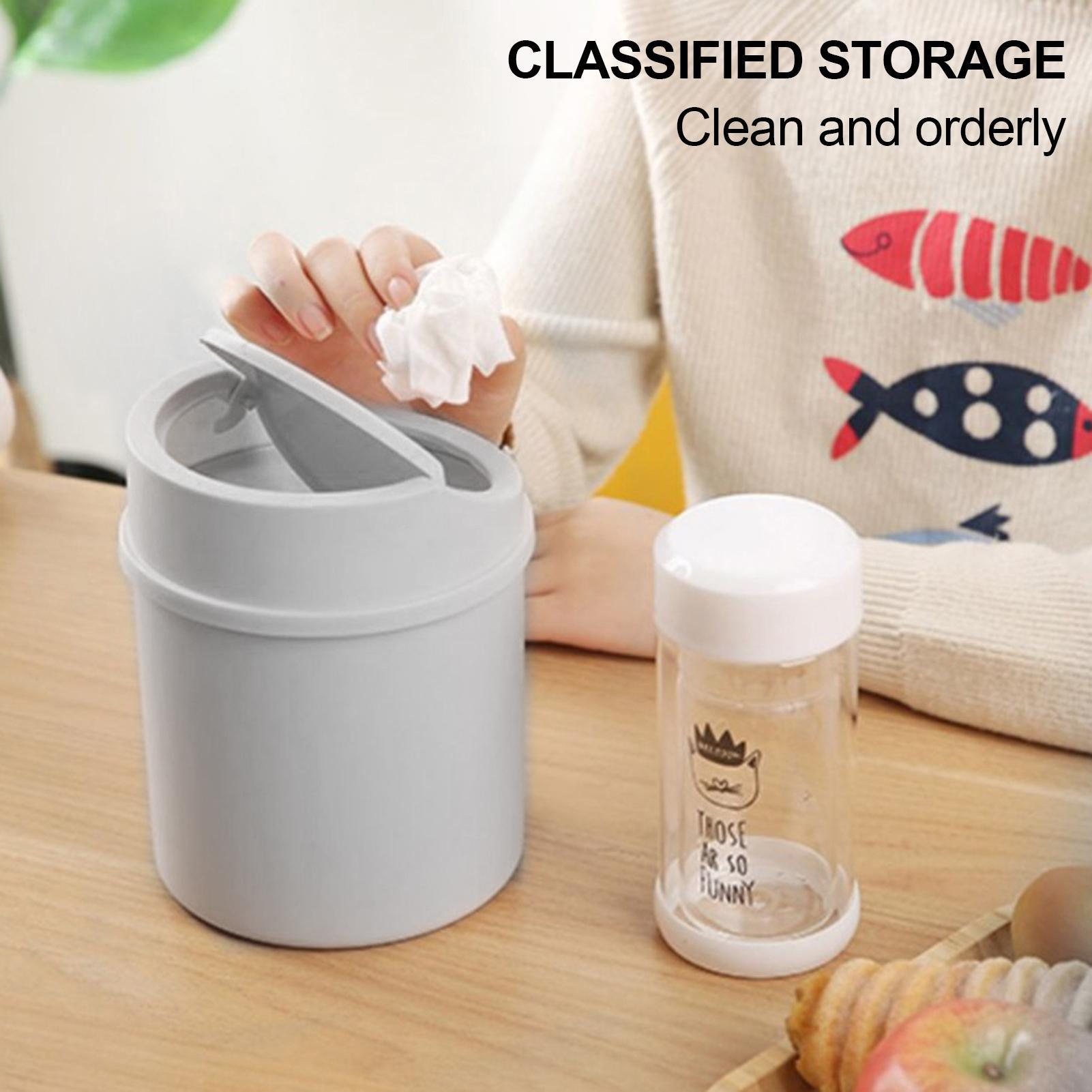 1Pc Desktop Mini Trash Can Wit - Men'S Accessories Types ulasan dan harga