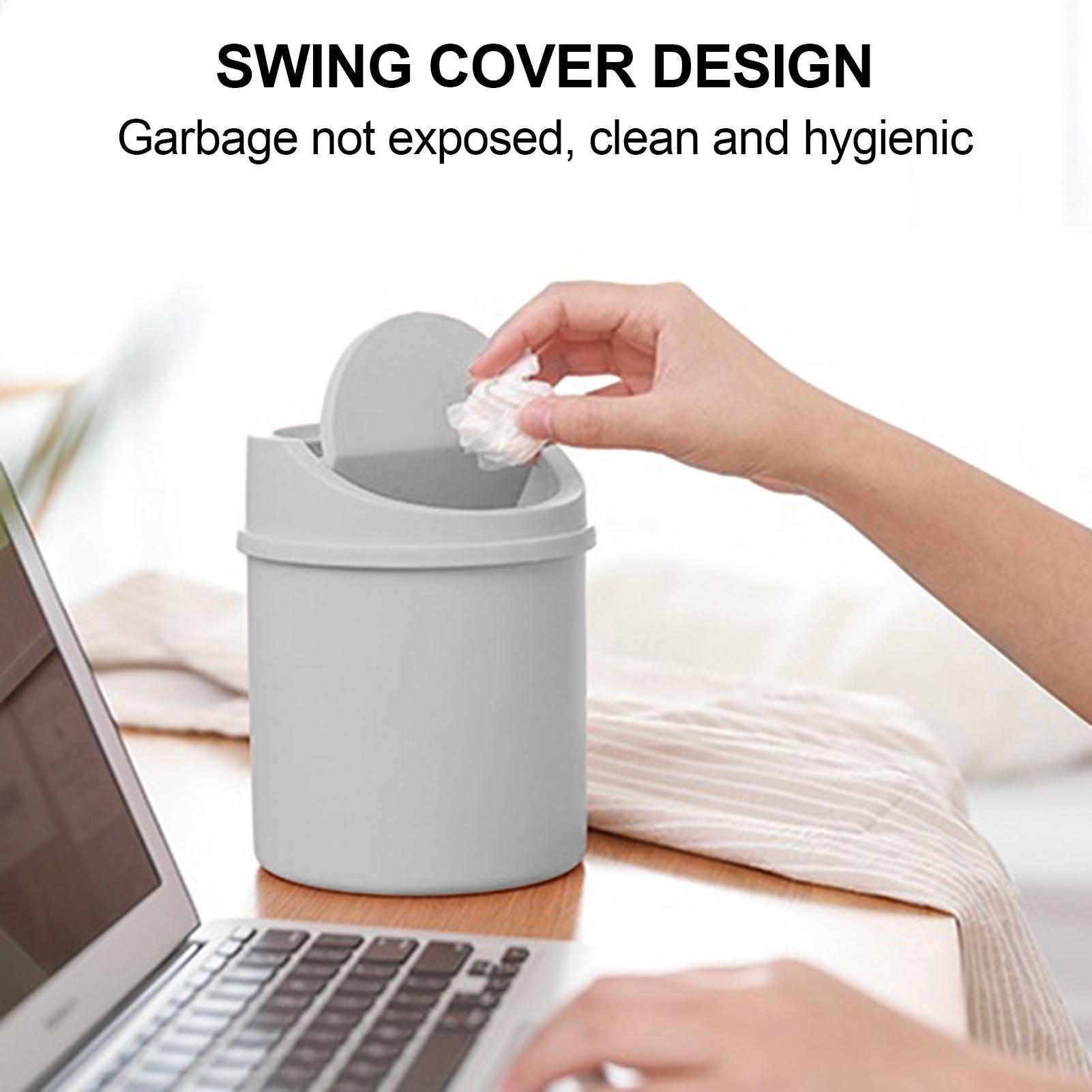 1Pc Desktop Mini Trash Can Wit - Men'S Accessories Types ulasan dan harga